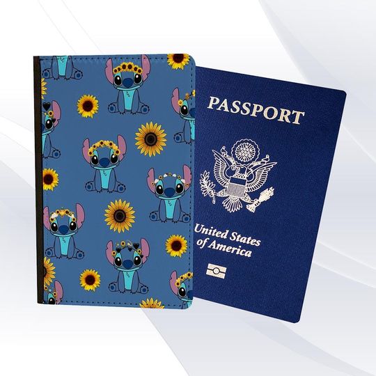 Cute Cartoon Sunflower Pattern Passport Holder