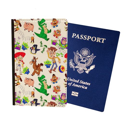 Cute Cartoon Toys Pattern Passport Holder