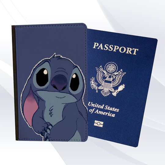 Stitch Cute Sad Face Passport Holder