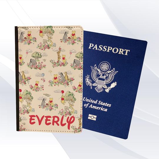 Cute Winnie the Pooh Forest Animals Passport Holder