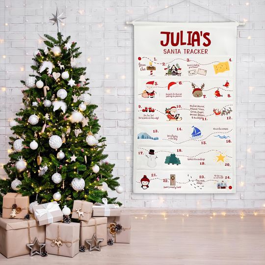 Personalized Fabric Advent Calendar with Handcrafted Forest Theme Christmas Countdown for Kids and Families