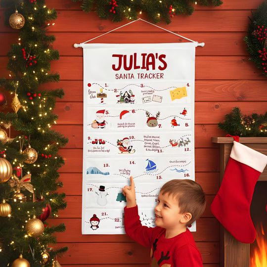 Personalized Fabric Advent Calendar with Handcrafted Forest Theme Christmas Countdown for Kids and Families
