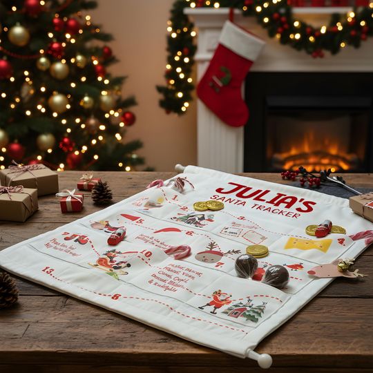 Personalized Fabric Advent Calendar with Handcrafted Forest Theme Christmas Countdown for Kids and Families