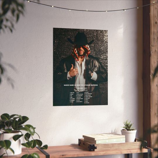 Bad Bunny poster, Bad Bunny Gifts, Poster gift, Pop music poster