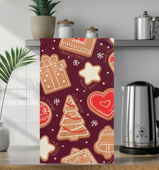 Subtle Anti-Trump Tea Towel, Subtle christmas Style Design, Funny Political Kitchen gift