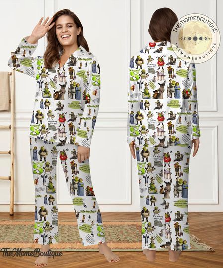 Shrek Disney Woman Pajamas Set, Pajamas Set, Shrek Holiday Pyjamas Set