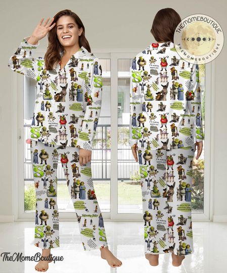 Shrek Disney Woman Pajamas Set, Pajamas Set, Shrek Holiday Pyjamas Set