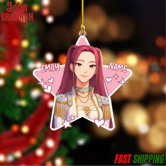 Personalized Name KPOP Ornament, KPOP Christmas Keepsake, Huntrix Ornament