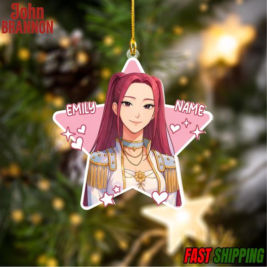 Personalized Name KPOP Ornament, KPOP Christmas Keepsake, Huntrix Ornament