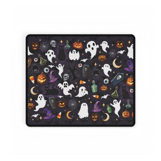 Spooky Halloween Desk Mat: Festive Pattern, Non-Slip Base