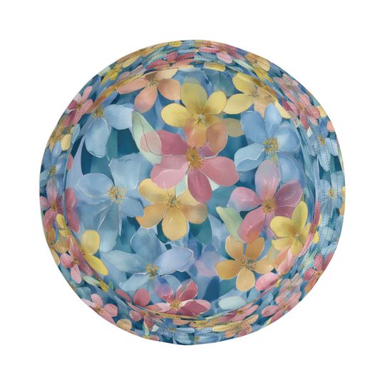 Sunny Flowers Bucket Hat, Durable Polyester Summer Hat