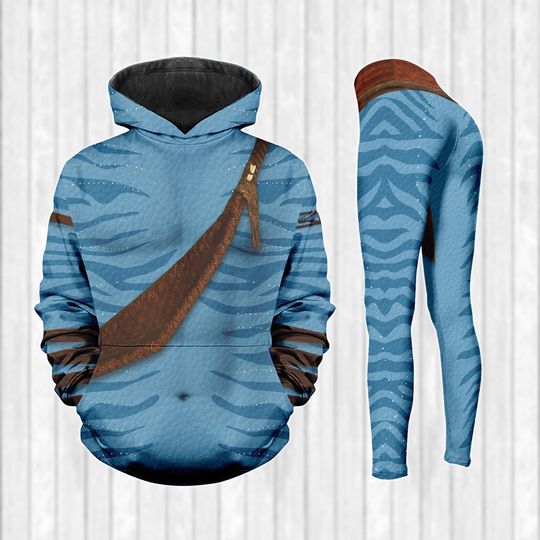 Jake Sully Avatar Cosplay Hoodie and Leggings Set, The Way of Water Hoodie, Animal Kingdom Avatar Hoodie, Avatar 3 Women Costume