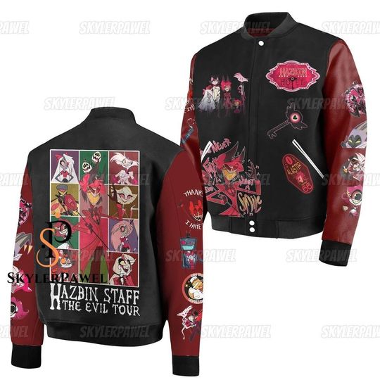 Hazbin Hotel Baseball Jacket, Hazbin Hotel Jacket, Hazbin Hotel Zipper Jackets, Alastor Baseball Jacket