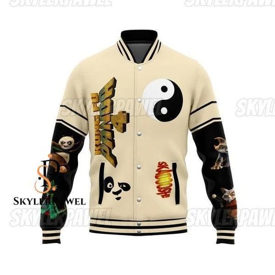 Kung Fu Panda Baseball Jacket, Kung Fu Panda Jacket, Kung Fu Panda Jacket Men, Panda Baseball Jacket