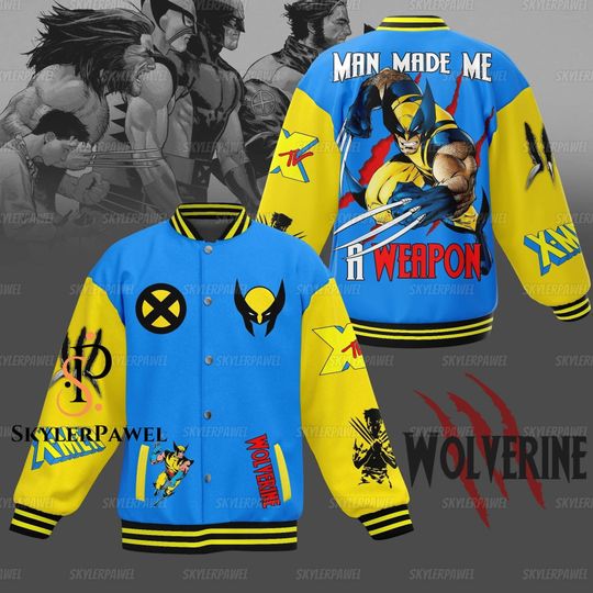 Wolverine Baseball Jacket, Superhero Baseball Jacket, Superhero Jacket