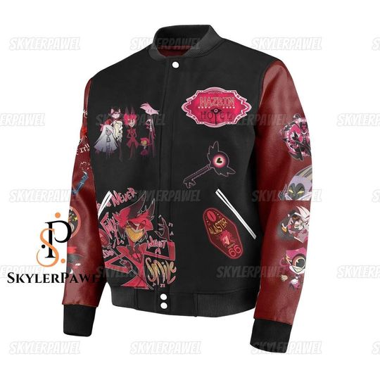 Hazbin Hotel Baseball Jacket, Hazbin Hotel Jacket, Hazbin Hotel Zipper Jackets, Alastor Baseball Jacket