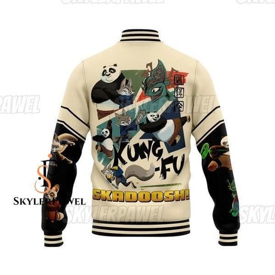 Kung Fu Panda Baseball Jacket, Kung Fu Panda Jacket, Kung Fu Panda Jacket Men, Panda Baseball Jacket