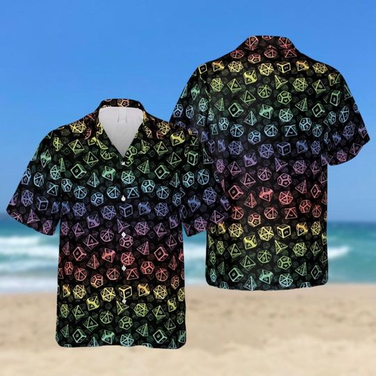Dungeons And Dragons Hawaiian Shirt, Dungeons And Dragons Tee, Dnd Vacation Shirt, Dice Shirt For Man, Gift For Gamer