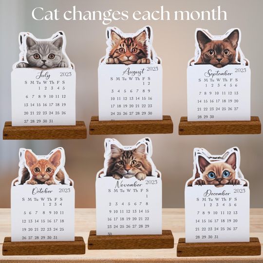 2026 Cat Lovers Mini Desk Calendar | Monthly Cat Calendar | Gift for Cat Enthusiasts
