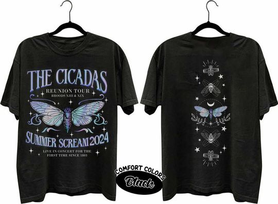 Cicadas Summer Scream 2024 Double Sided T-Shirt, Cicada Invasion Emergence, Broods XIII & XIX Once In A Lifetime