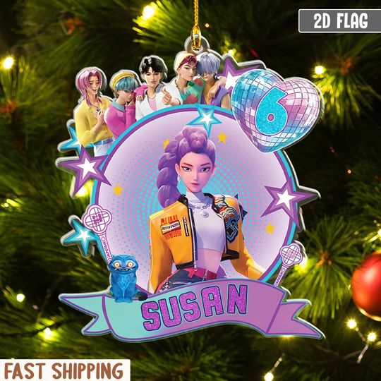 Personalized Name KPOP Ornament, KPOP Christmas Keepsake, Huntrix Ornament
