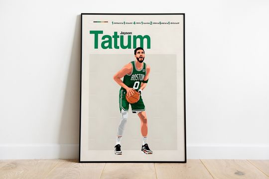 Jayson Tatum Poster, NBA Poster, Celtic Poster, Tatum Poster