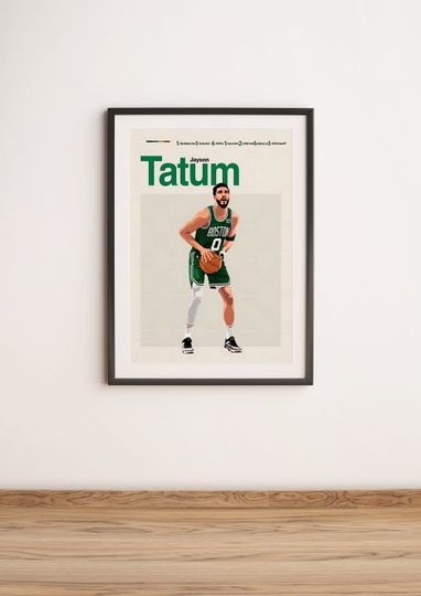 Jayson Tatum Poster, NBA Poster, Celtic Poster, Tatum Poster