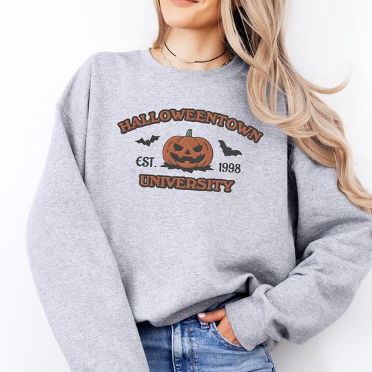 Custom Embroidered Halloween Sweatshirt, Embroidered Halloween town