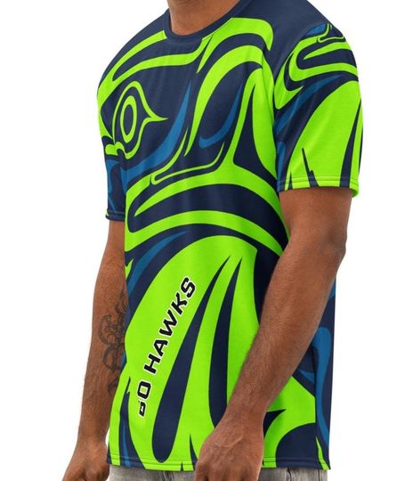 Seattle Seahawks Inspired Men's Crew Neck T-Shirt