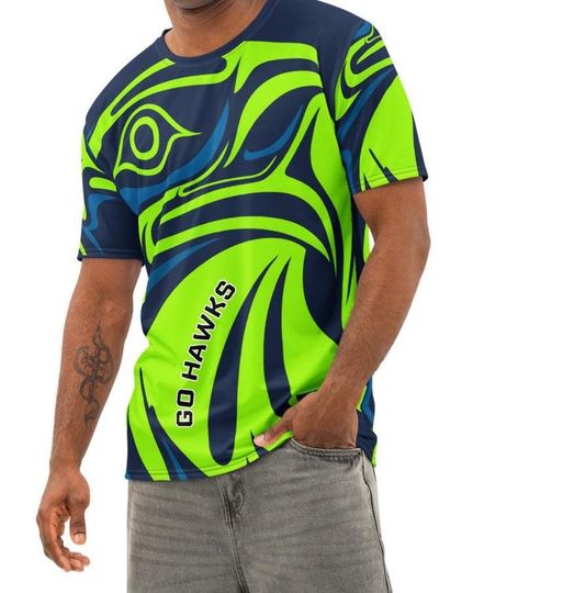 Seattle Seahawks Inspired Men's Crew Neck T-Shirt