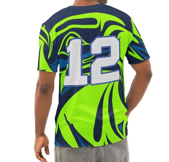 Seattle Seahawks Inspired Men's Crew Neck T-Shirt