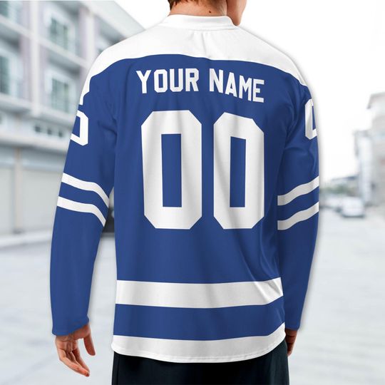 Customized name and logo vintage fog horns blue basic hockey jersey, fog horns hockey custom name Logo, Cartoon jersey gift