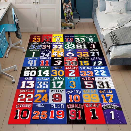 Nba Players Rug,Basketball Rug,Sport Rug,Colorful Rug,Cool Rugs,Custom Rug,Hypebeast Rug,Area Rugs,Personalized Rug,Unique Rug,Gift for her