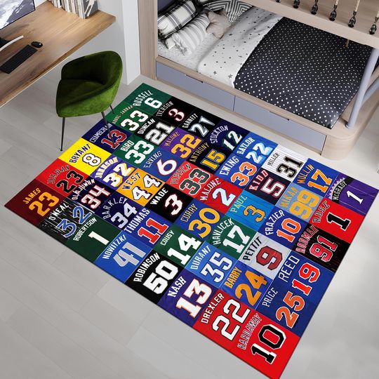 Nba Players Rug,Basketball Rug,Sport Rug,Colorful Rug,Cool Rugs,Custom Rug,Hypebeast Rug,Area Rugs,Personalized Rug,Unique Rug,Gift for her