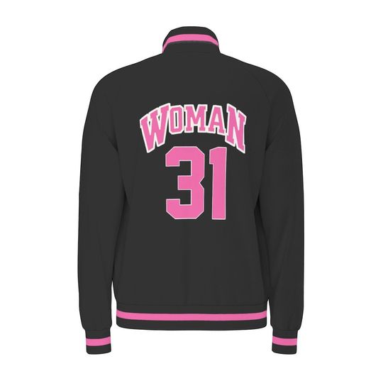 Virtous Black  Raglan-Sleeve Stand Collar Jacket