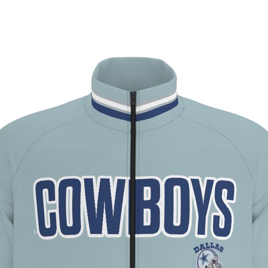 Dallas CowBoys Slight blue Raglan-Sleeve Stand Collar Jacket