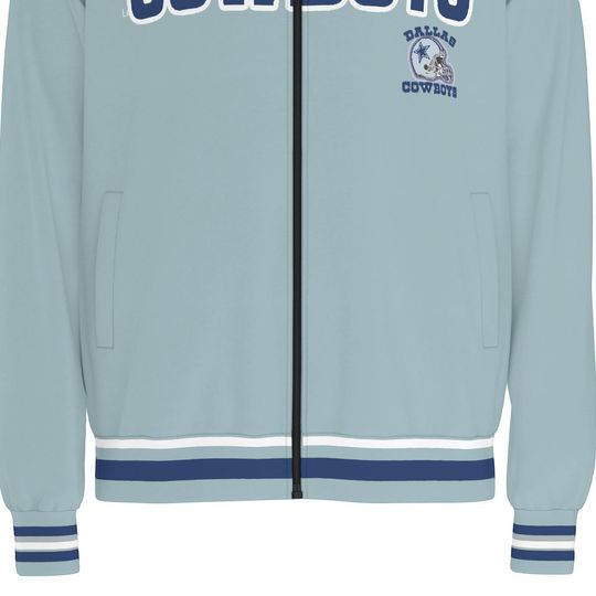 Dallas CowBoys Slight blue Raglan-Sleeve Stand Collar Jacket