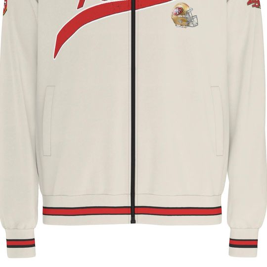 SF 49ERS TAN  Raglan-Sleeve Stand Collar Jacket