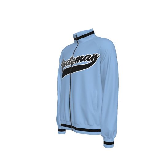 Baby blue Men's Raglan-Sleeve Stand Collar Jacket