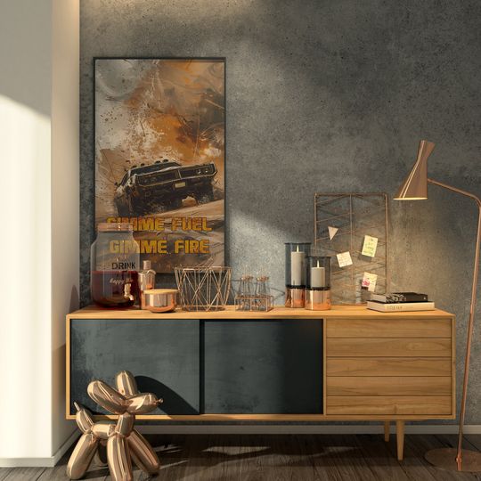 Mad Max Car Illustration - Textural Digital Poster