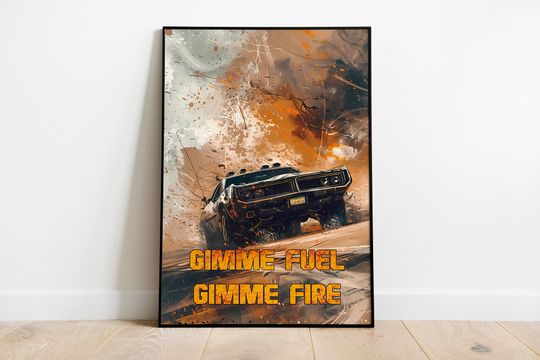 Mad Max Car Illustration - Textural Digital Poster