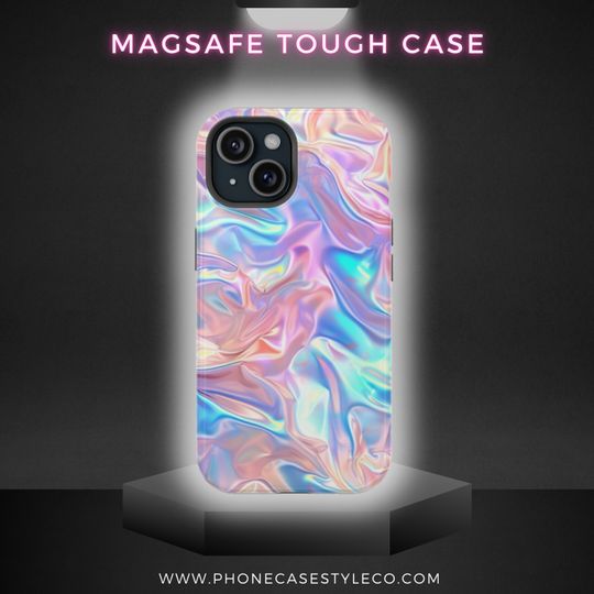 iPhone MagSafe Compatible Iridescent Print Phone Case Trendy Cute
