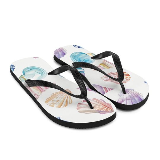 Seashells Flip-Flops - Summer Sandals, Beach Shoes