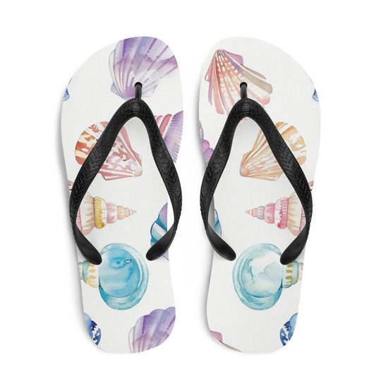 Seashells Flip-Flops - Summer Sandals, Beach Shoes