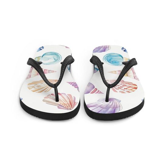 Seashells Flip-Flops - Summer Sandals, Beach Shoes