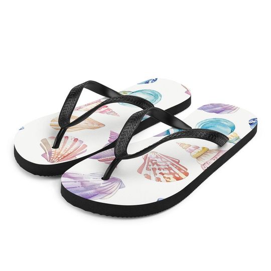 Seashells Flip-Flops - Summer Sandals, Beach Shoes