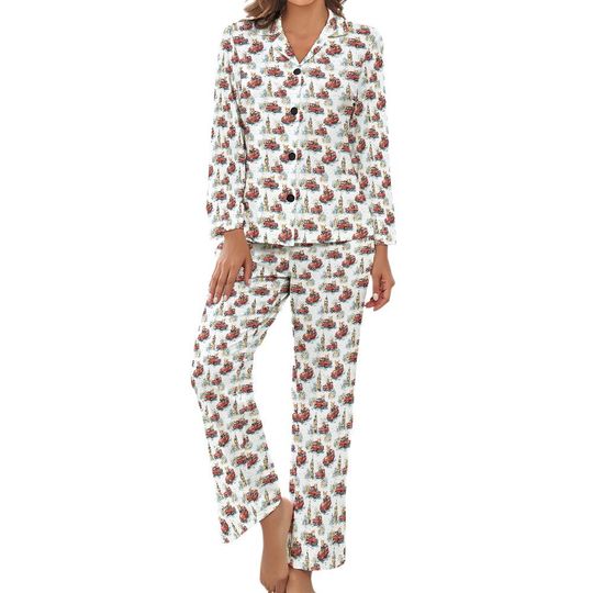 London Corgi Christmas Seamless Pattern, Festive Dog Print with Red Taxi, Plaid Coats & Big Ben Holiday Gift for Corgi Lovers Corgi Mom Gift