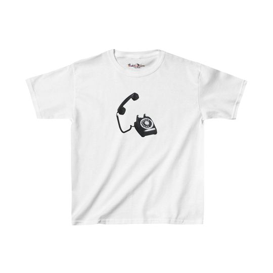 Vintage Telephone Tee, Trendy Y2K Baby Tee, 90s Baby Tee, Vintage Tee, Aesthetic Retro Tee, 90s Grunge Tee