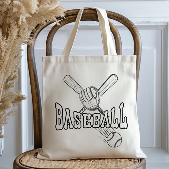 Personalized Baseball Canvas Tote Bag: Gifts for Baseball Player