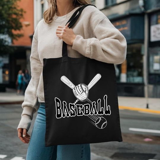 Personalized Baseball Canvas Tote Bag: Gifts for Baseball Player